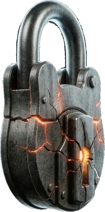 Locked padlock representing business data trapped inside HFSQL proprietary databases